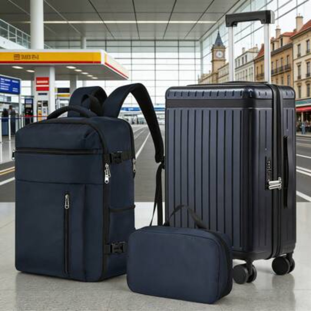 Expandable Hard Shell Luggage Set - Conjunto de 3 Malas de Viagem
