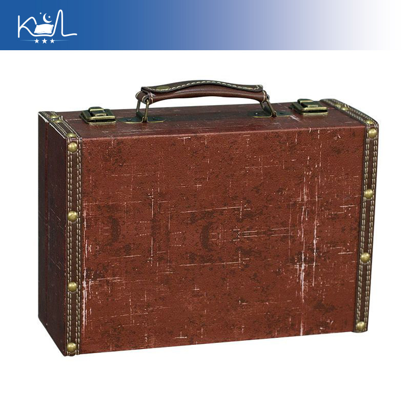 Retro Vintage Trunk Suitcase - Caixa de Armazenamento Decorativa Vintage Vermelha,