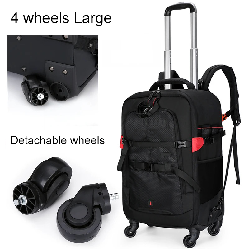 Foldable Rolling Luggage Bag - Mochila de Fotografia com Rodas, Bolsa
