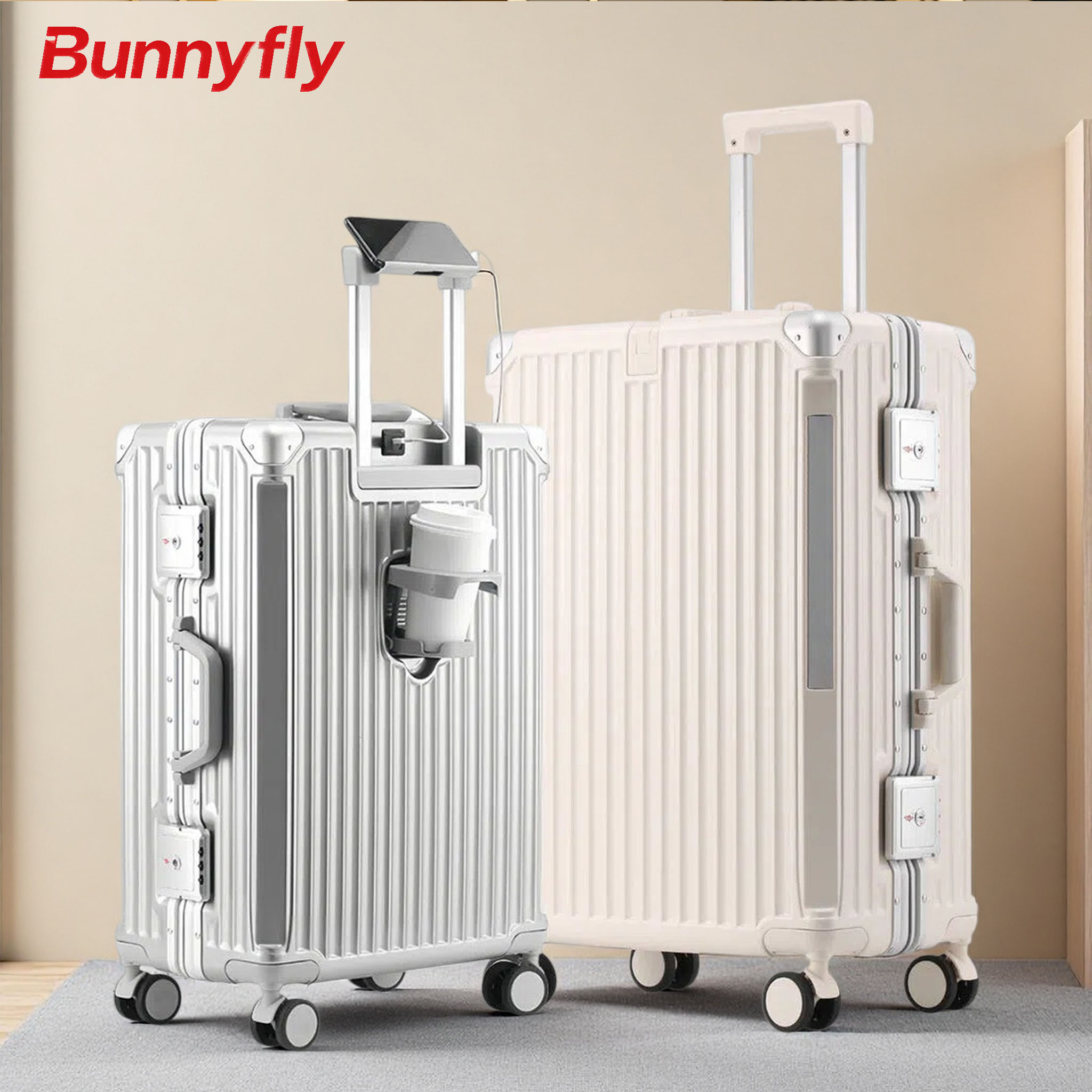Mala de Viagem BunnyFly 20 24  - Aluminum Frame Carry On Luggage avaliação e preço