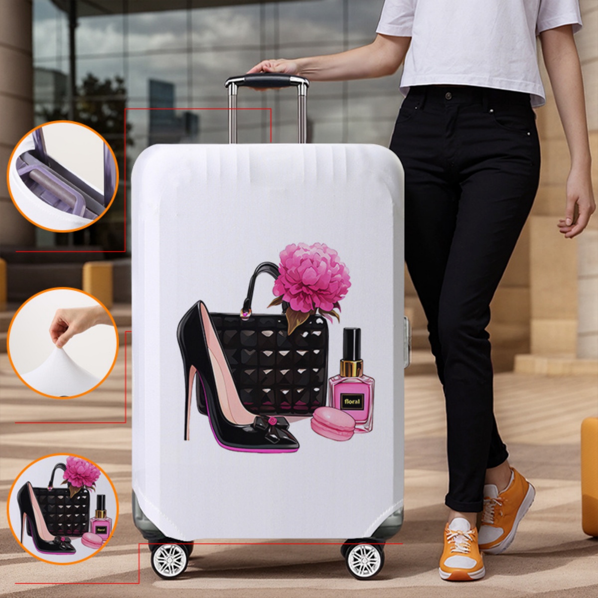 Capa protetora para bagagem, e - Waterproof Suitcase Cover Protector avaliação e preço