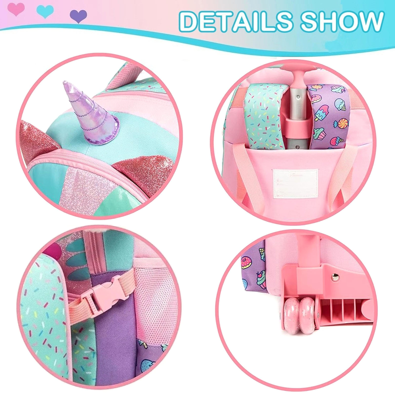 3 pçs bonito mochila de rolame - Foldable Rolling Luggage Bag avaliação e preço