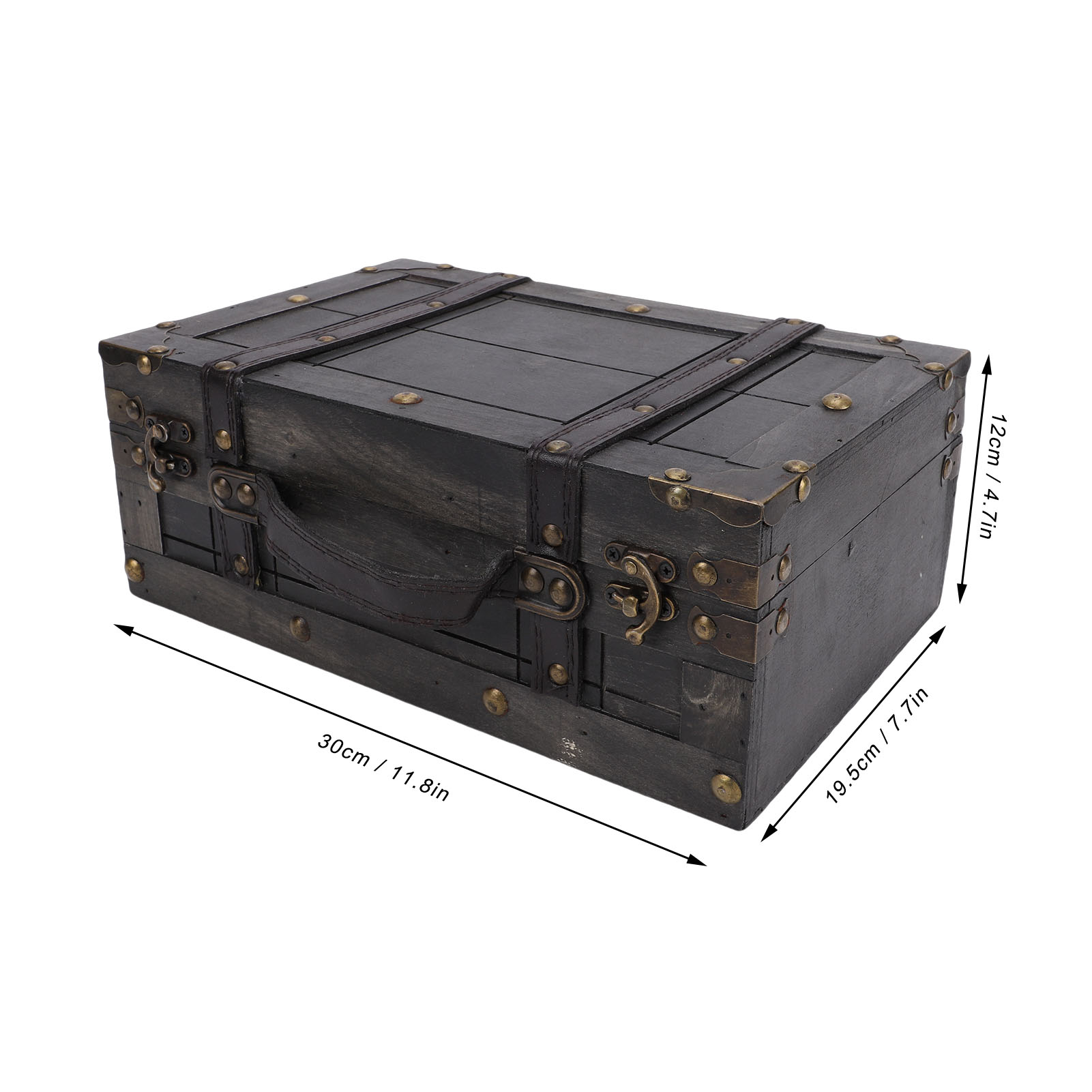 Baú de Armazenamento de Madeir - Retro Vintage Trunk Suitcase avaliação e preço