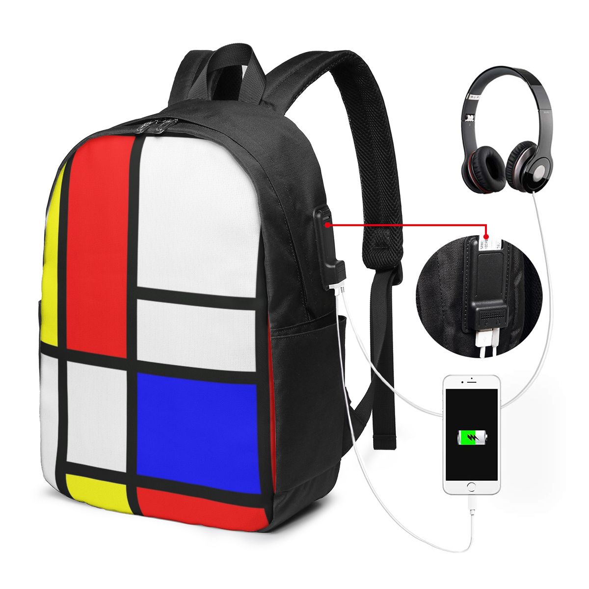 Mochila Piet Mondrian Composit - Travel Bags avaliação e preço