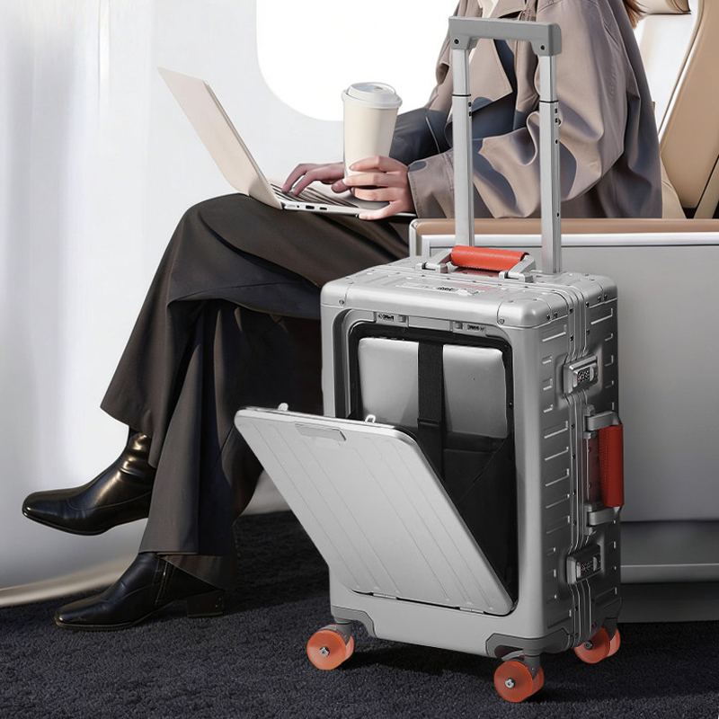 Mala de viagem em liga de alum - Front Opening Laptop Luggage 24 Inch avaliação e preço